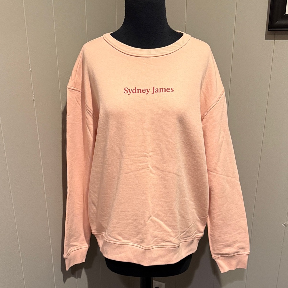 B22 Sydney James Women Large Light Pink Sweatshirt Loungewear Basics Casual